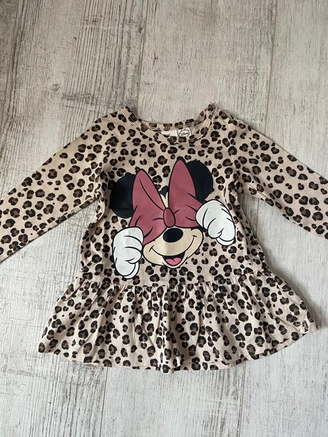 Šaty leopard minie mouse, h&m,68