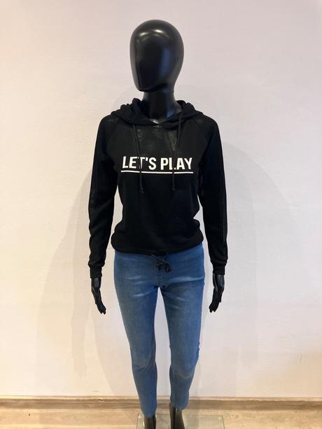 Dámsky čierny sveter s nápisom (m), m