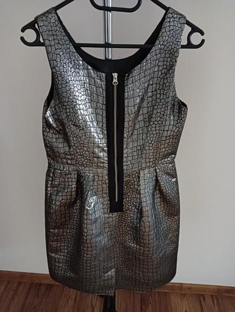 Strieborné šaty potlač krokodíl, reserved,s