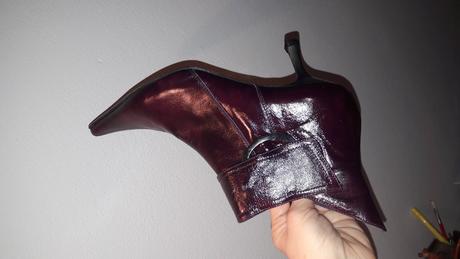 Spoločenské polčižmičky elegantné baklažánové, baťa,37