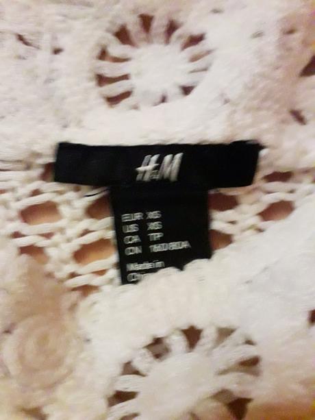 Krasny hackovany nenoseny top, h&m,xs