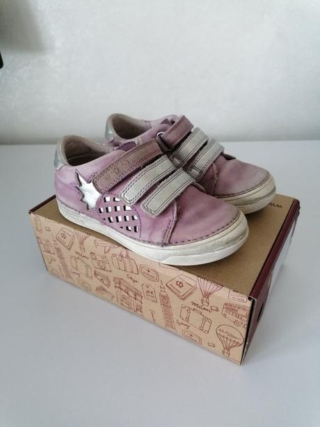 Prechodne kožene topanky svetlofialove, d.d.step,27