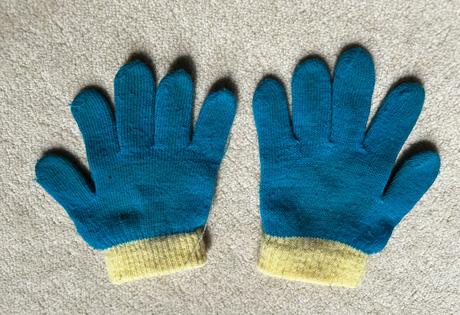 Tyrkysové prstačkové úpletové rukavice do zin, 98