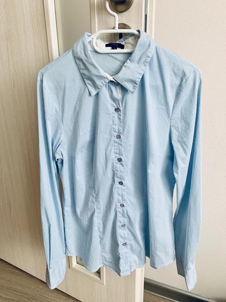 Bledomodrá business pruhovaná košeľa m, m