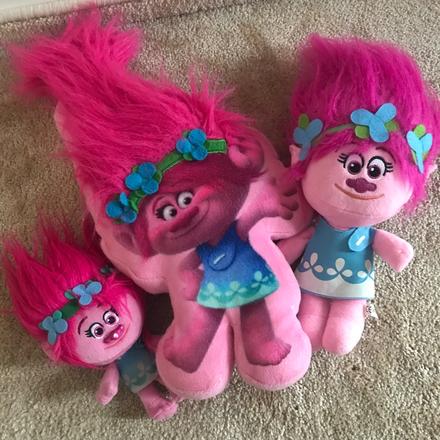 Plyšová troll poppy 3 ks, 
