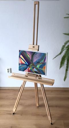 Ručne maľovaný abstraktný obraz energia tvarov,