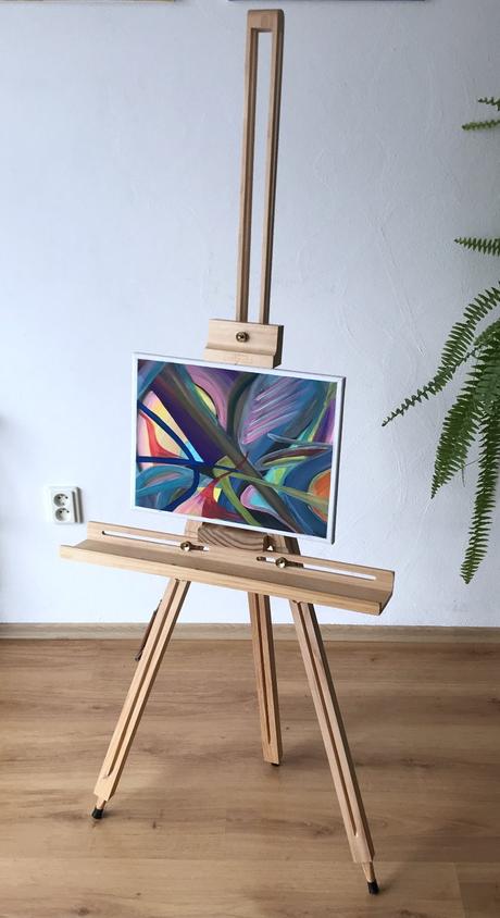 Ručne maľovaný abstraktný obraz energia tvarov,