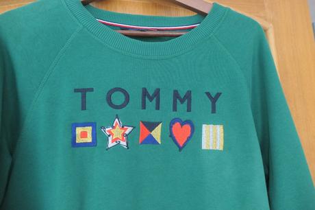 Tommy hilfiger original krasna vysivana mikina m/l, tommy hilfiger,m