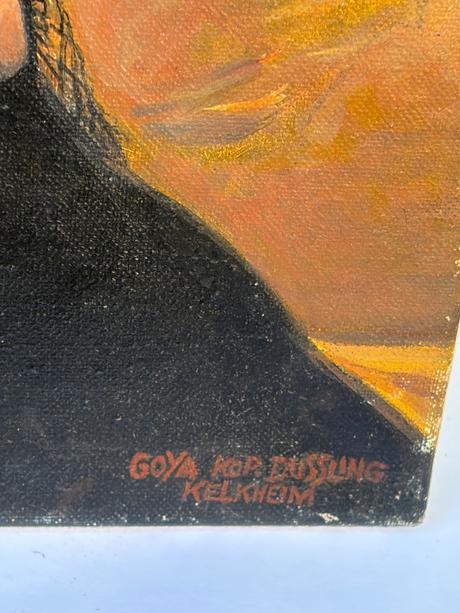 Starozitny stary vintage malovany obraz v histotic,