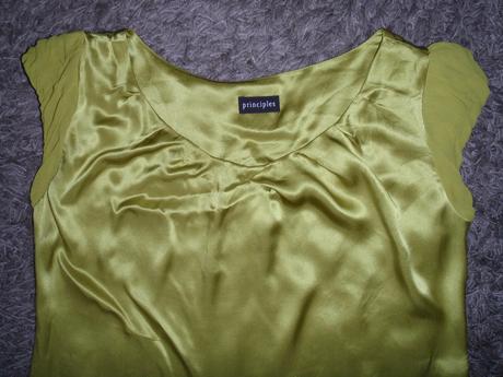 Hodvábna blúzka olivovo zelena s nádychom do zlata, principles,44
