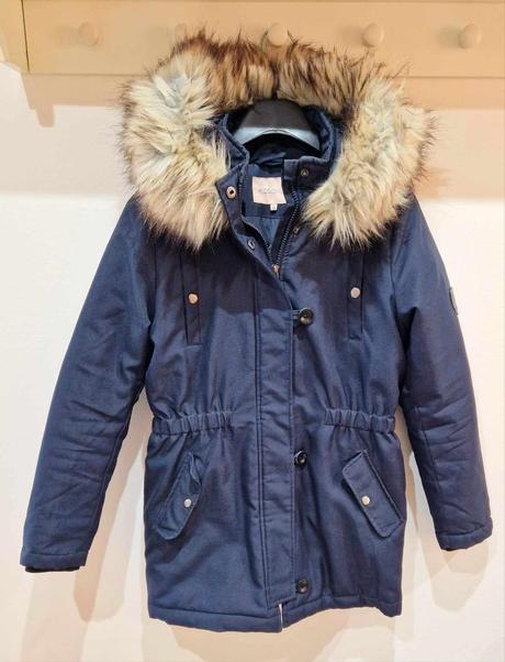 Zimná tmavomodrá bunda s kapucňou, only,158