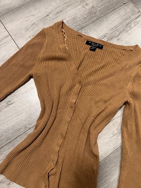 Hnedý cardigan svetrík, amisu,xs