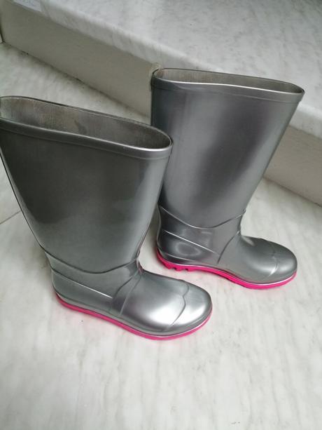 Gumaky pre dievčatka strieborne vel. 32, 32