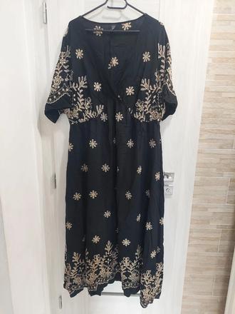 Luxusné vyšívané maxi šaty shein curve boho štýl, 5xl