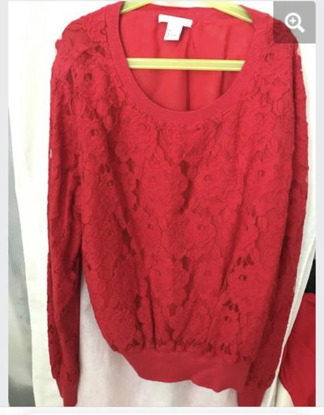 H&m červený sveter, h&m,l