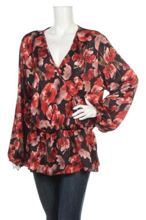 Dámska blúzka s červenými kvetmi, xl
