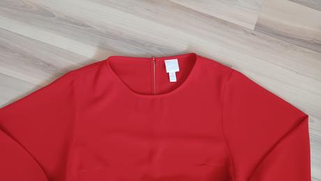 Červené voľné šaty s perlami, h&m,m