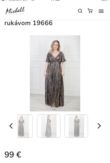 Tmavomodré šaty so zlatými detailami, 48