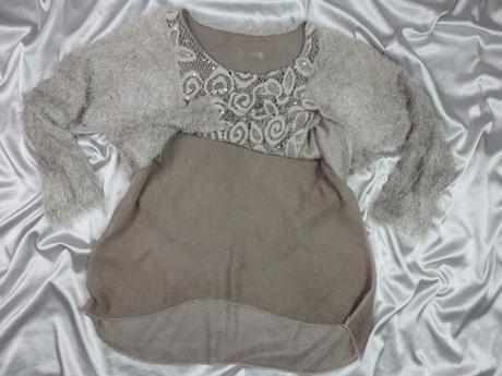 Kvalitný chlpatý pulover, l