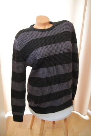 Čierno modrý pletený sveter, l/xl, xl