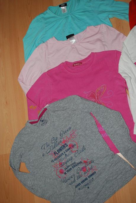 Veľký balík tričiek, v.122/128, h&m,122