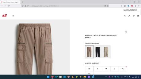 Cargo nohavice hm (kapsáče), h&m,l / m