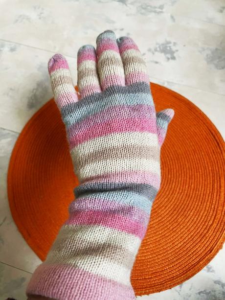 Vysoké angorové rukavice, l