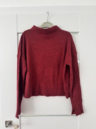 Bordovy svetrik so stojačikom, amisu,s