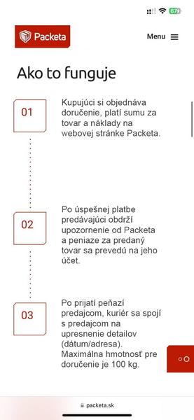 Predaj z bazárika cez Packetu