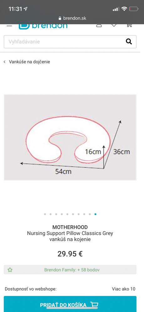 Vankúš na dojčenie motherhood, 