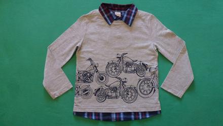 Tričko 2v1 / polokošeľa dr motorka, palomino,122