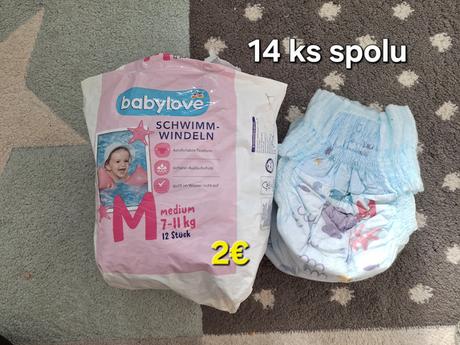 Plienky na plavanie m - 14 ks, babylove,7 kg - 18 kg