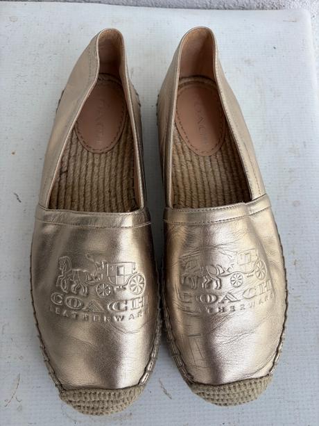 Coach luxusne znackove espadrilky zlate kozene 38, 38
