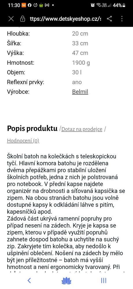 Školský batoh na kolieskach belmil, 
