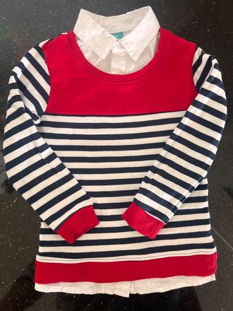 Svetrik bavlnený s všitym košelovým golierom, 116