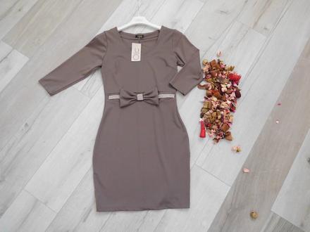 Olie šaty 38v, pružné hnedej farby, 38