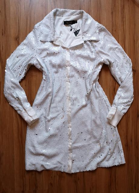 Flitrované košeľové šaty, 36 / 38 / m / s