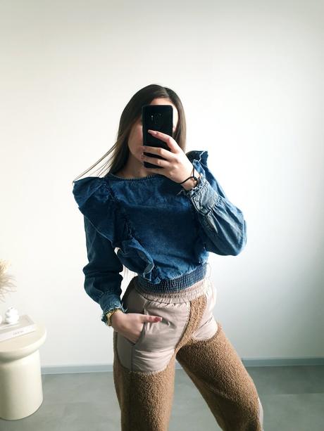 Rifľový top bershka xs/s, bershka,xs