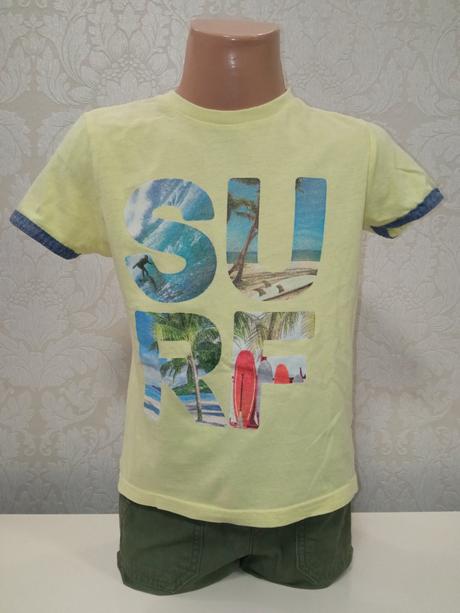 Chlapčenské tričko s nápisom surf, 110