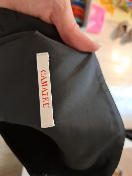 Čierna sukňa pod kolená so širokým pásom, camaieu,l