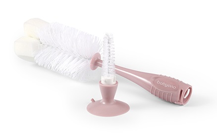 Babyono kefa s prísavkou na fľaše a cumlíky ružová, babyono