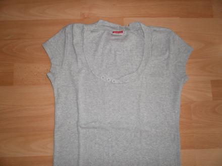 Vrúbkované tričko s výstrihom, sam73,s