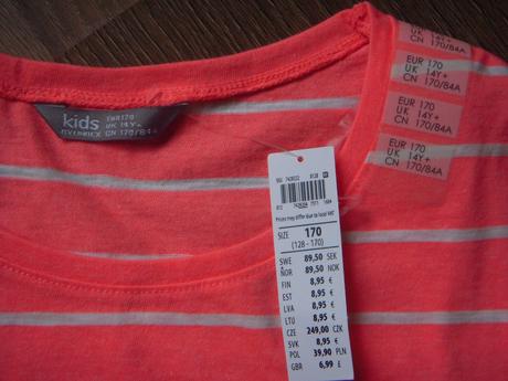 Neónové tričko, lindex,170