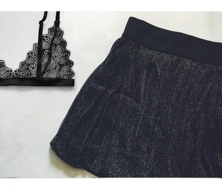 Čierno-strieborná suknička s trblietkami, xs