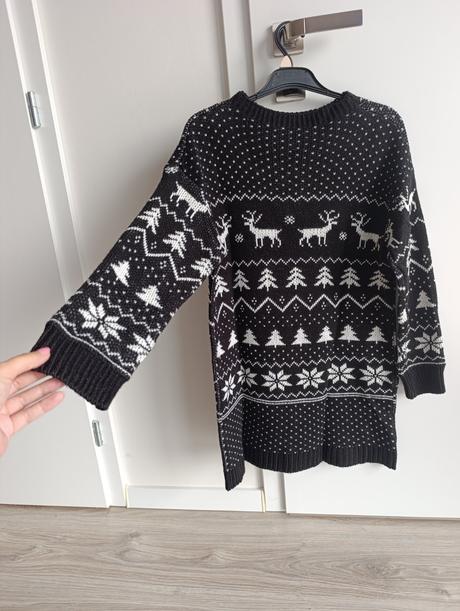 Dámsky čierny vianočný sveter, 