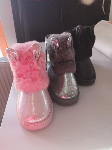 Dievčenské zateplené čižmy s uškami č.32,34, 32 / 34