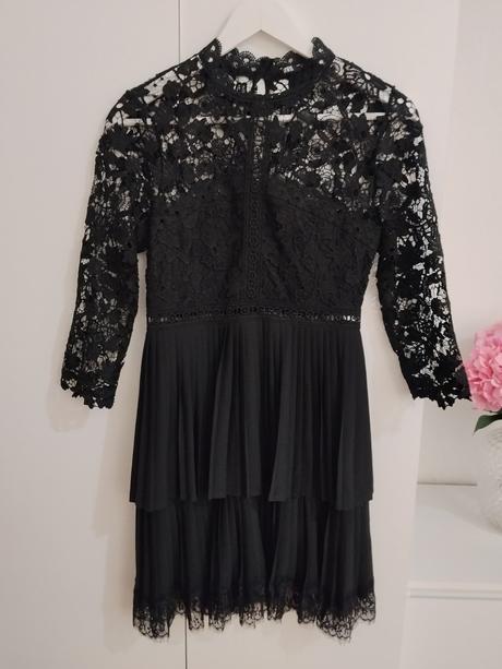 Zara - exkluzívne čierne čipkované šaty, zara,s