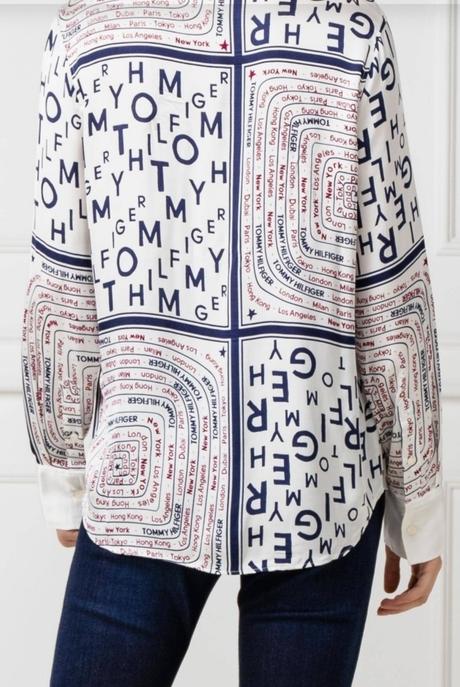 Tommy hilfiger luxusna satenova bluzka m, tommy hilfiger,m