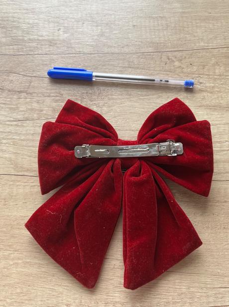 Burgundy zamatová spona mašľa, 