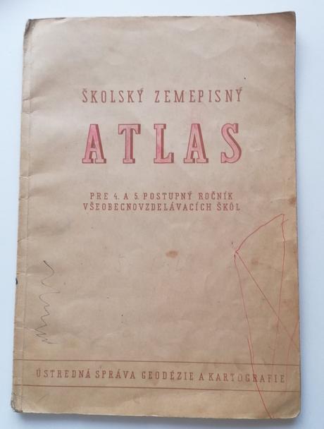 Starý školský zemepisný atlas,